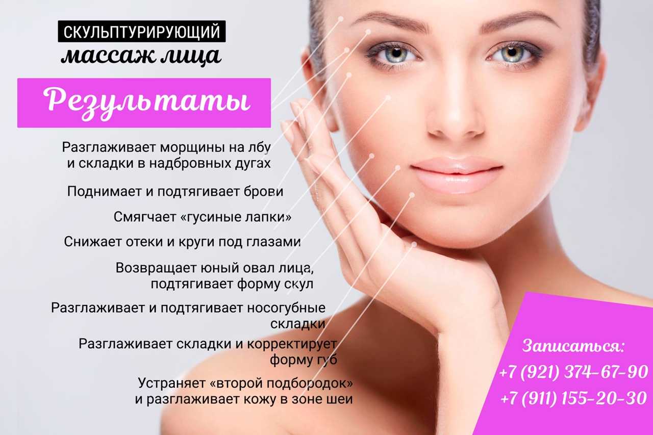 Массаж лица, фото до и после